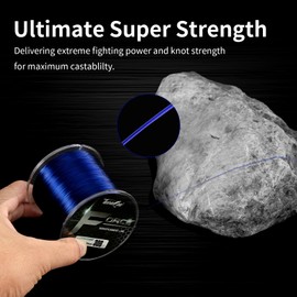 ThornsLine Force Monofilament Fishing Line - Superior Mono Leader Materials - Exceptional Strength Nylon Fishing line 2-100lb, Abrasion Resistant Mono Line (0.28mm/10lb/300yd, GEM Blue)