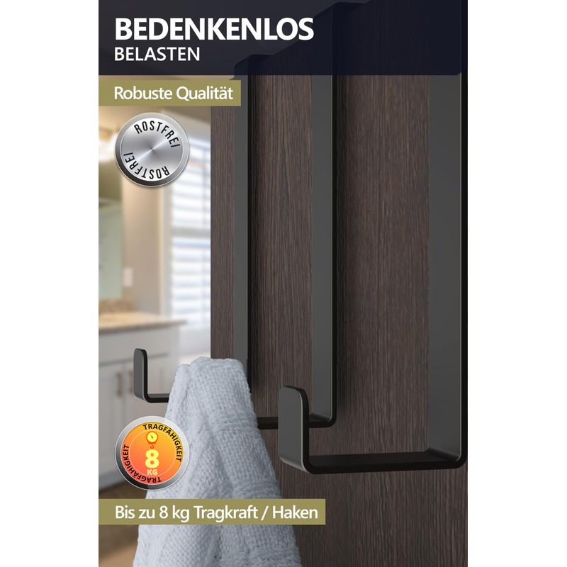 4smile Door Hooks for Hanging, Set of 10 Solid Coat