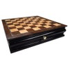 Vada Burl Wood Inlaid Chess Cabinet with Drawer, Medium 13