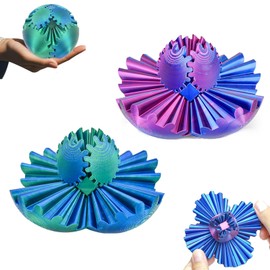 Pack of 2 Gearsphere, Gear Ball, 3D Gear Ball, Gear Ball, Steampunk Whirling Wonder Fidget, Anti-Stress Toy, Stress Relief Toy for Children and Adults (7 cm)