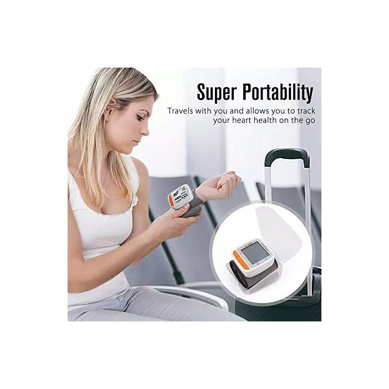 Automatic Wrist Blood Pressure Monitor BP Cuff Gauge Heart Rate