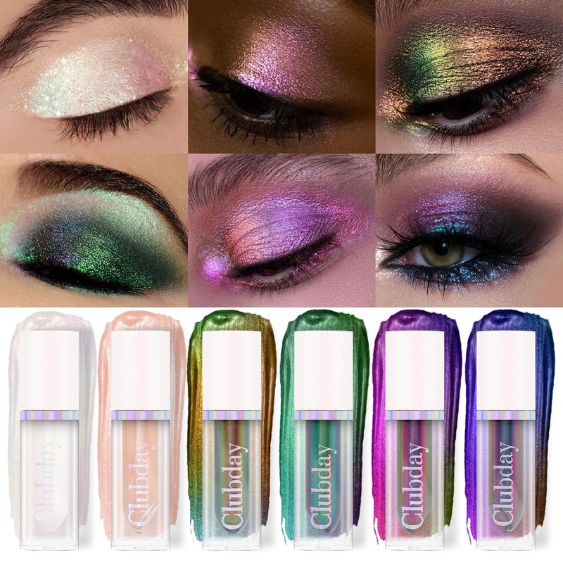 Metallic Liquid Chameleon Eyeshadow, Glitter Liquid Eyeshadow Multicolour Shifting, Multidimensional