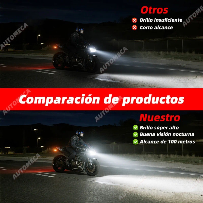 2 Par Faros Luces Led Para Motos Auto Doble Color