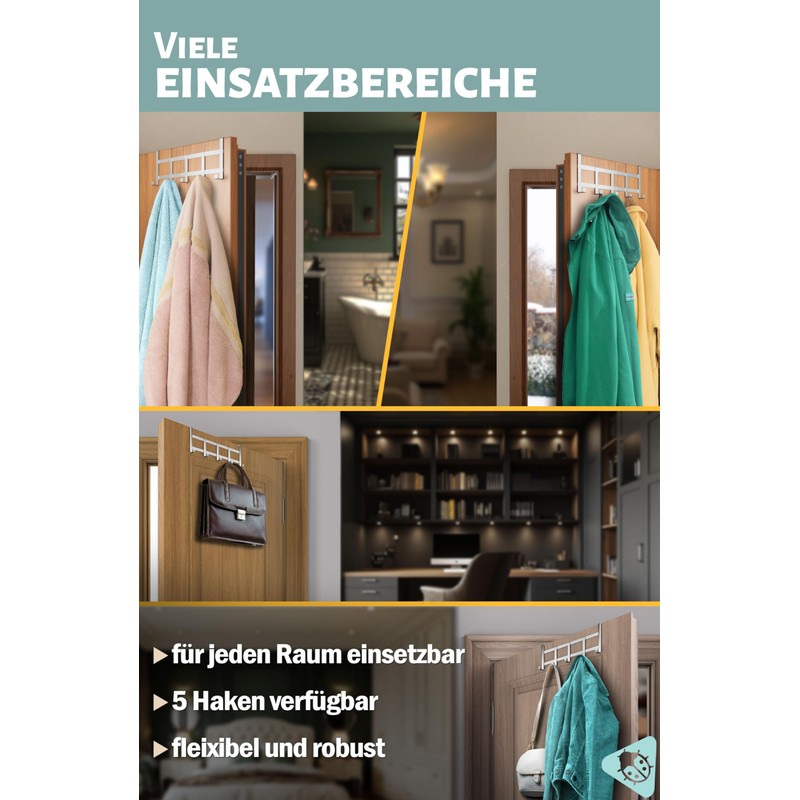Menz Door Coat Rack for Hanging Made of Stainless Steel