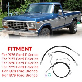 AUTOVIC A/C Hoses Lines Set for Ford F-100 F-150 1976 1977 1978 1979 Bronco 1978 1979 V8 with Factory A/C