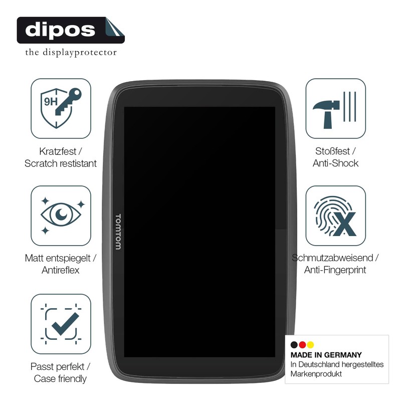 dipos I 2x Screen Protector 9H Matte Compatible with TomTom
