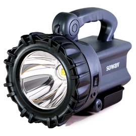 sowav Rechargeable Spotlight, Super Bright Flashlights High Lumens, LED Searchlight with Handle, IPX4 Waterproof Spot Lights for Home Security, Camping, Boat, Hunting, Emergency Power Outage