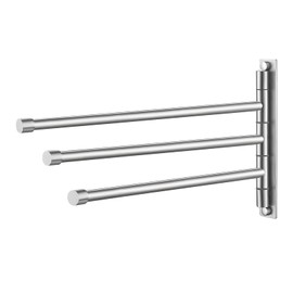 KES Bathroom Towel Bar 13.8 Inch Swing Arm Wall Mount Swing Out 3-Arm Towel Holder SUS304 Stainless Steel Brushed Finish, A2102S3-2