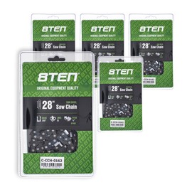 8TEN Semi Chisel Chainsaw Chain 28 Inch .050 3/8 93DL For Echo CS-600P Husqvarna 372XP Jonsered 2065 (5 Pack)