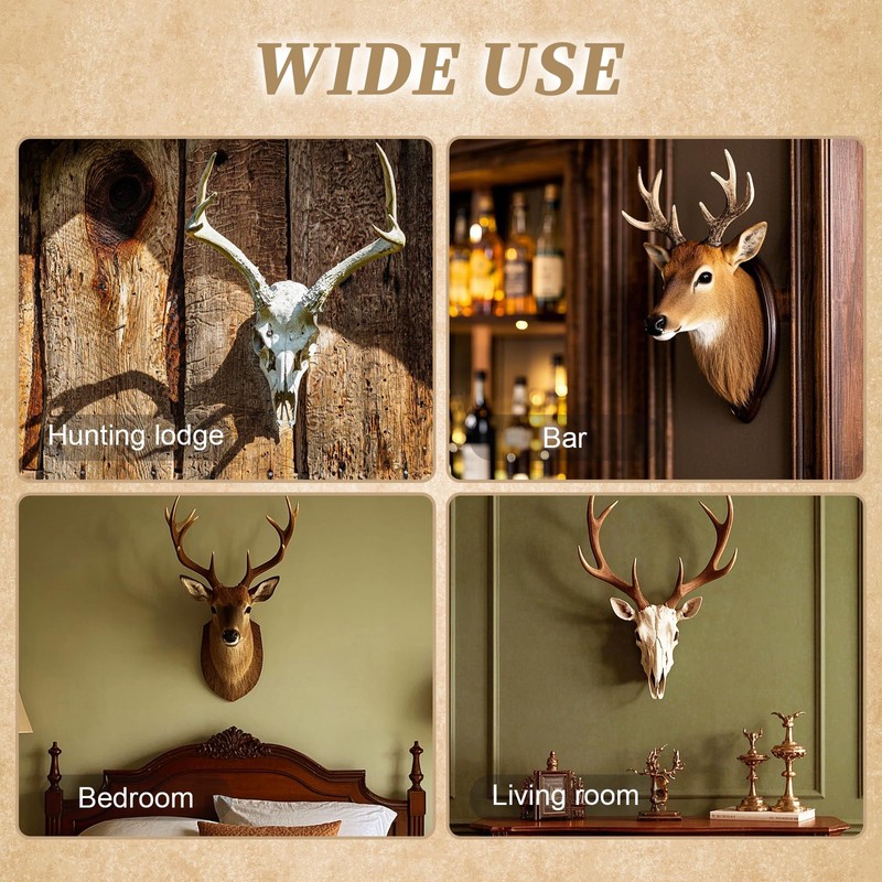 Qonutoci European Mount Skull Hanger - 8 Pack 4.1"x1.4" Deer