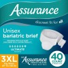 Assurance Unisex Maximum Incontinence Briefs with Tabs, Bariatric 40 Count