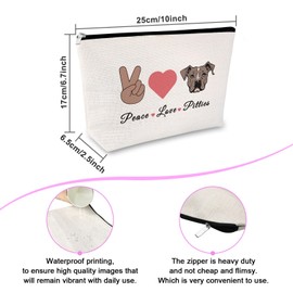 Pitties Dog Gifts Makeup Bag Pitbull Dog Lovers Gift Pitties Cosmetic Bag Animal Lovers Gift Dog Owner Gift For Pitbull Mama Birthday Thank You Gift for Dog Trainer Dog Sitter Travel Organizer Bag