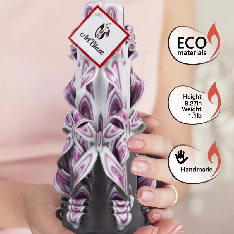 ART BLAZE Carved Candles - Unique Handmade Candles Long Burning