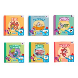 Colección De Cuentos Clasicos Infantiles: Gallina Pintadita 6 Libros Diferentes Caperucita Roja -  La Liebre Y La Tortuga - Patito Feo