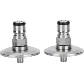 2Pcs 304 Stainless Steel Ball Lock Post Keg Homebrew Keg 1.5in Tri‑Clamp to Ball Lock Post Adapter Brewing Fitting Accessory Keg Adapter Kit