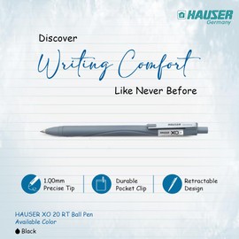 HAUSER XO 20 Black Ballpoint Pens 12 Pc, 1.00 MM Bold Pens, Back To School Supplies, Office Pens, Desk Essentials, Education Supplies & Craft Supplies.
