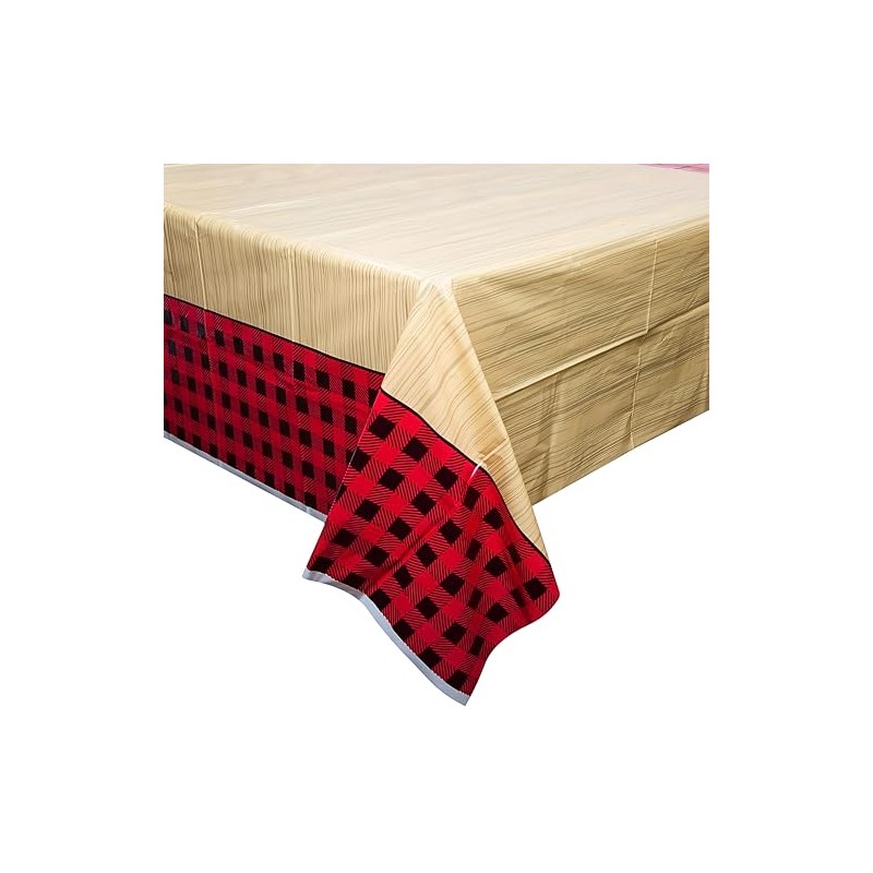Buffalo Plaid Lumberjack Plastic Tablecloth, 84" x 54"