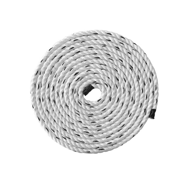 Pelican Rope Poly Dacron Rope (1/2 inch) – Twisted 3 Strand Composite Line with Polypropylene Core - Moisture, Chemical & Abrasion Resistant - Marine, Arborist, Commercial (Black Tracer - 50 feet)