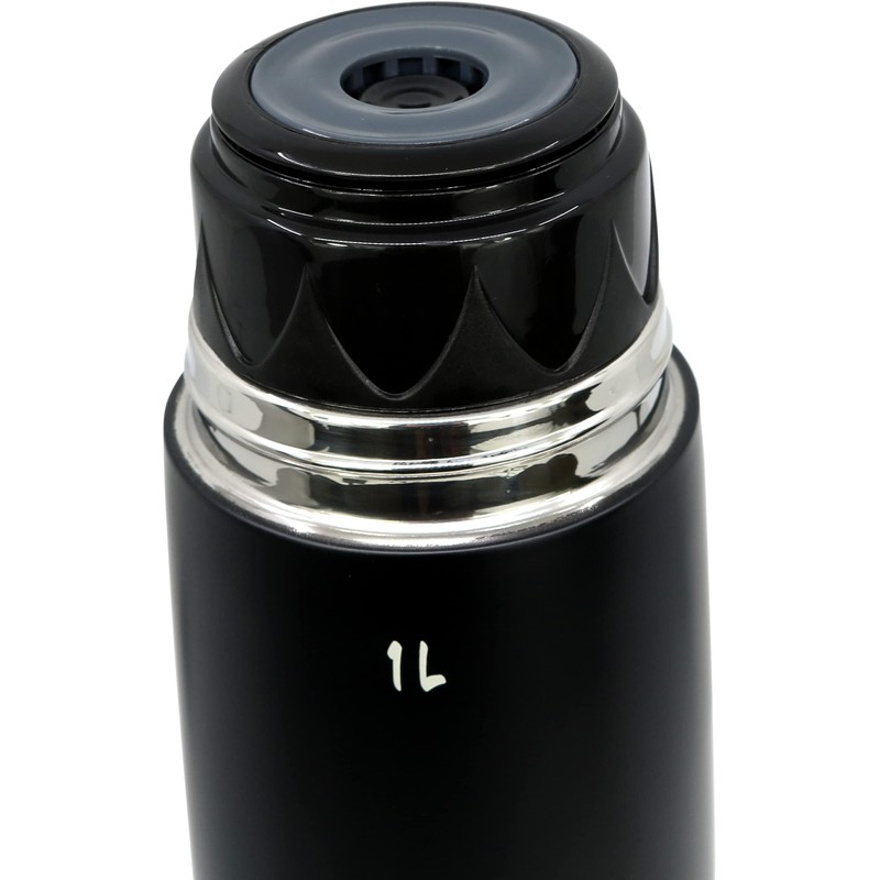 Cao Thermos Flask, Black, 1 Litre, Height 32 cm, Diameter
