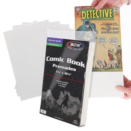 Premium Silver Age Comic Premade Resealable Bags with Backer Boards | 7 ⅛" x 10 ½" | Pre-Loaded & Archival Comic Sleeves and Boards | Crystal Clear Storage for Collectors (100 Pack)