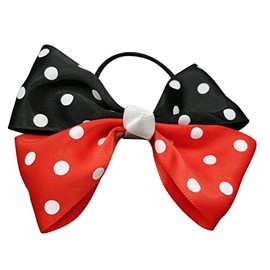 Pack Of 2 Black & Red Polka Dot Satin Ribbon Handmade Hair Bow Accessory