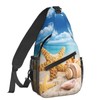 Famame Tropical Seashells Ocean Beach Sling Backpack Chest Bag Crossbody