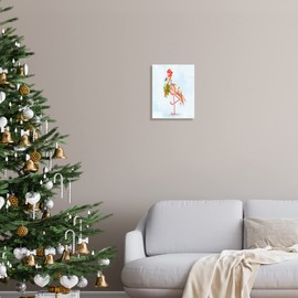 Stupell Industries Festive Flamingo Christmas Lights Wreath Striped Stockings, Design by Ziwei Li