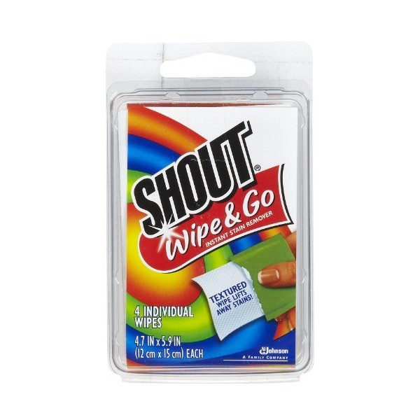 Shout Stain Remover Wipes, Travel Size - 2 pk.