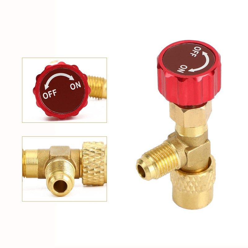 Areyourshop R410A Refrigeration Charging Valve Adapter 1/4" SAE Male to