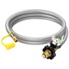 6ft Propane Hose Extension with Gauge, POL x 1/4" Male