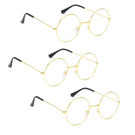 Miaija Christmas Santa Glasses Round Vintage Spectacles Nerd Glasses Christmas Unisex Fake Glasses for Adults Costume Accessories (3)