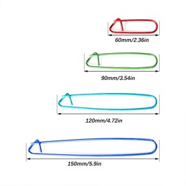 Mesh Holder Large, 4 Sizes Aluminium Crochet Knitting Needle, Stitch Holder Set, Knitting Stitch Holder, Colourful Safety Pins, for DIY, Knitting Needle