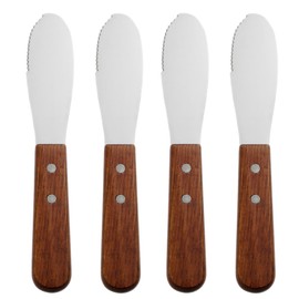 Butter Spreader, Cheese Spreader, Jelly Spreader 7-1/2" Long with Curved Stainless Steel Blade and Wooden Handle By Update International