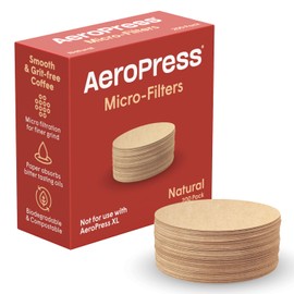 AeroPress AeroPress Natural Paper Microfilters, AeroPress Coffee Filters, Unbleached Round Paper Filters for Coffee Makers, Must-Have Coffee Accessories, Standard, 1 Pack, 200 Count