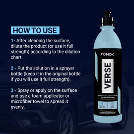 Vonixx Verse Automotive Surface Protector | Multipurpose Car Dressing for Plastic and Rubber | Restore and Protect Interior & Exterior Surfaces | Concentrated | Water Based | 16.9 fl oz (500 ml)