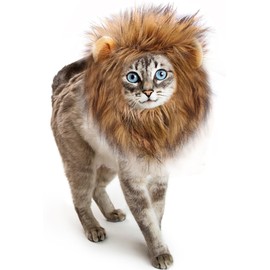 OaaXbbECco Lion Mane Wig for Cat Costume (Light Brown, Large)