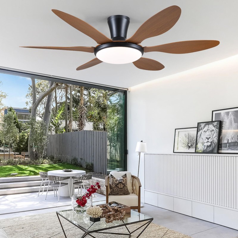 Ceiling Fans with Lights, 51 inch Modern Low Profile Ceiling