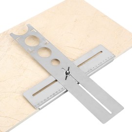 Tile Hole Locator, Adjustable Stainless Steel Floor Drilling Guide Finder Gauge Universal Punching Tool for Accurately Cutting Glass Ceramic