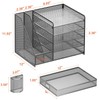 Marbrasse 5-Tier Paper Letter Tray Organizer with Drawer and Pen