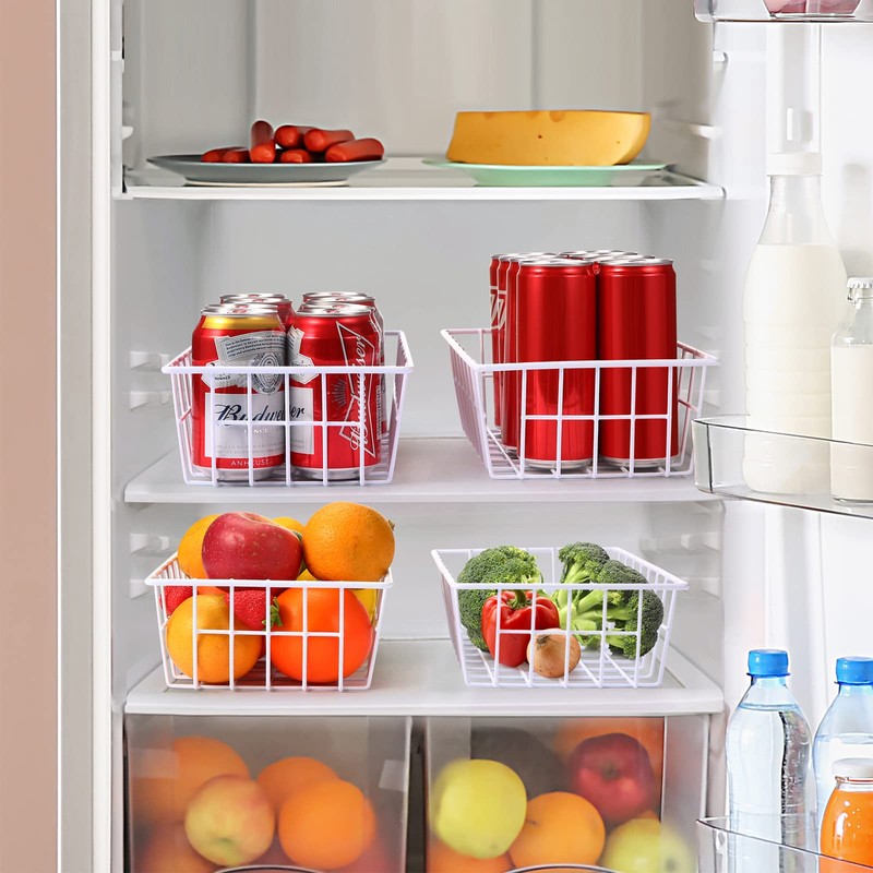 Orgneas Freezer Organizer Bins Metal Wire Storage Baskets for Upright