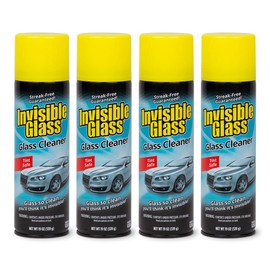 Invisible Glass 91164-4PK Premium Aerosol Glass and Window Cleaner for Auto and Home, Streak-Free, Ammonia-Free, Tint-Safe, 19 Oz, Pack of 4