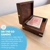 Thorness Elegant Black Wooden Playing Card Box with Brass Accents