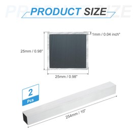 sourcing map Aluminum Square Tubing,0.98"x0.98"x10" Long 0.04" Wall Thick 6063 Aluminum Square Tube Seamless Structural Metal Profile Hardware for Construction DIY Home Decor Furniture 12pcs