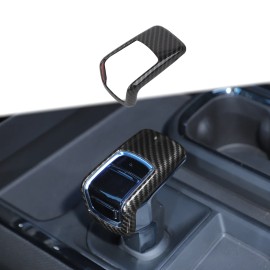 CheroCar Carbon Fiber Gear Shift Knob Cover Trim Decorative For Chevy Silverado 2022-2023