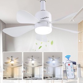 JOPESO Socket Fan Light Ceiling Fans with Lights and Remote 19” Ceiling Fans with Lights 3000K-6500K 3 Speeds Screw in Ceiling Fan for Bedroom Garage