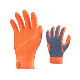 Vgo... Work Gloves Men Seamless Resistent with Waterproof Palm, Mechanics Working Gloves in TPE for Construction Rigger Trucker Warehouse Delivery, 1 pair