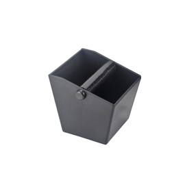 VerdeRoot Square Coffee Grounds Knock Box, 4.6 Inch Shock-Absorbent Barista Style, Durable Plastic, Rubber-Wrapped Knock Bar, Non-Slip Base, Ideal for Home and Office Use (black)