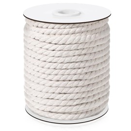 1/4" Cotton Piping Cord 6 mm x 165Feet Natual Cotton Macrame Rope Braided Cottons Rope for Clothesline, Baskets, Hangings, Pots, DIY Crafts, Beige