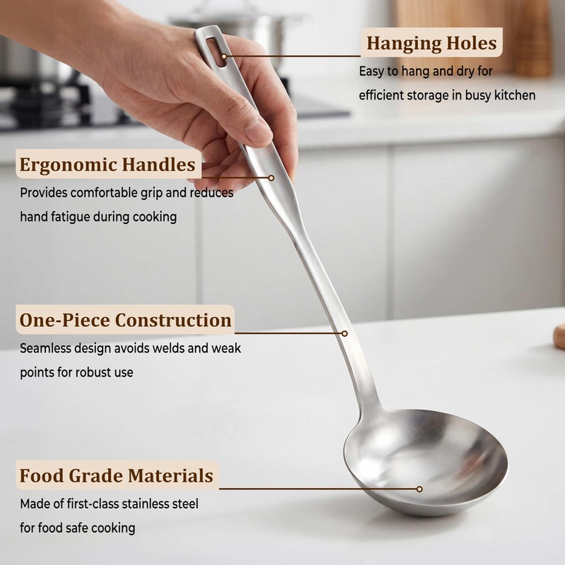 TeamFar Stainless Steel Cooking Utensils Set, 4 Pieces Kitchen Utensils