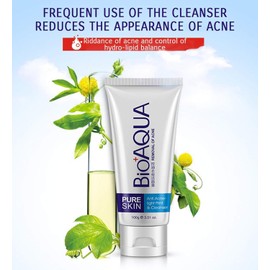 Espuma Limpieza Facial Limpiador Facial de Arroz Orgánico Natura Limpieza Profunda, Nutritivo, Suavizante, Blanqueador, Espuma Anti Acne (Pure Skin)